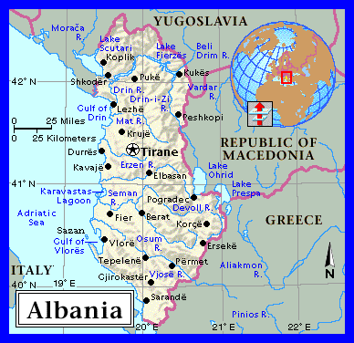 Map of Albania